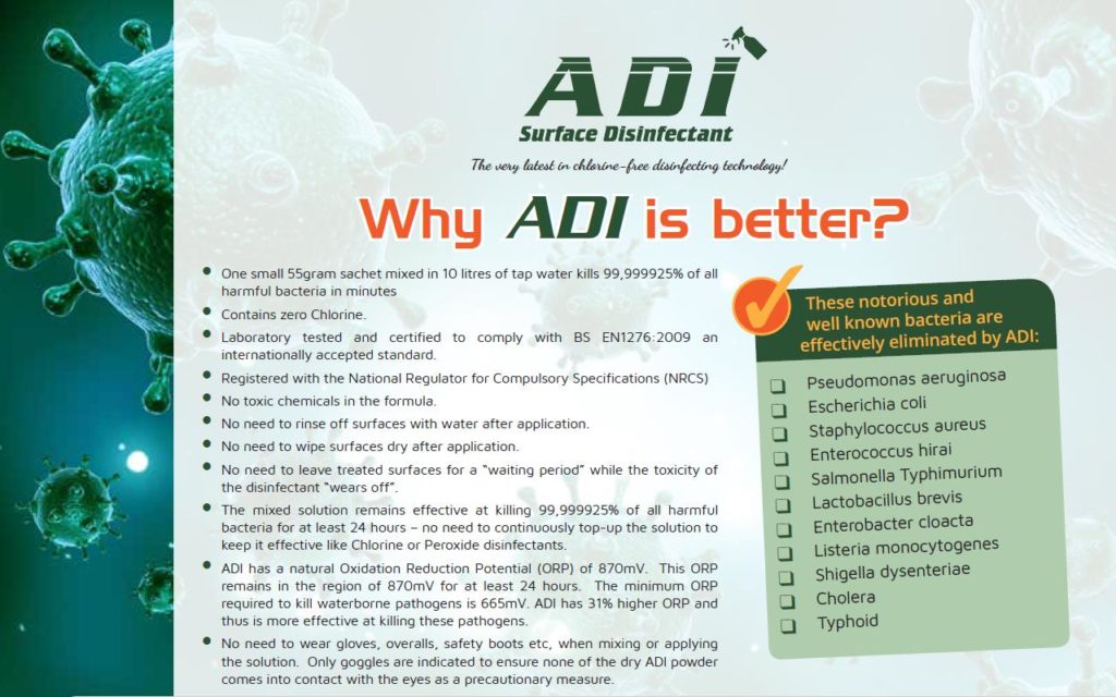 ADI Disinfectant Concept Filtration ADI Disinfectant